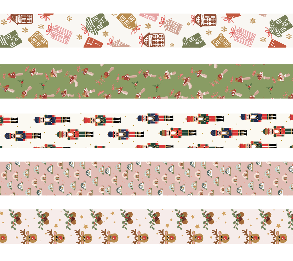 Kerst inpakpapier 5 designs 30 rollen