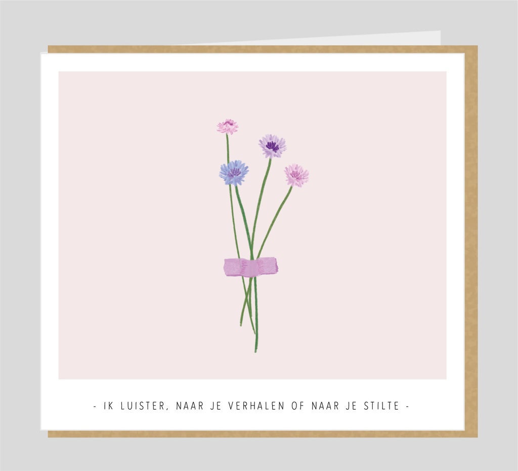 Ik luister naar je verhalen of naar je stilte