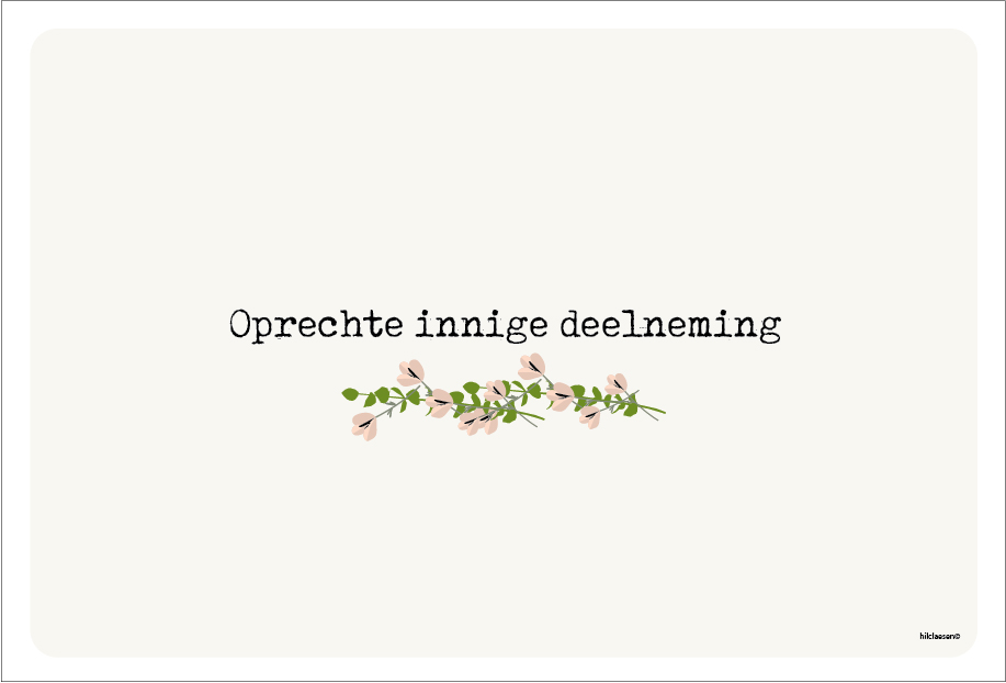 Oprechte innige deelneming