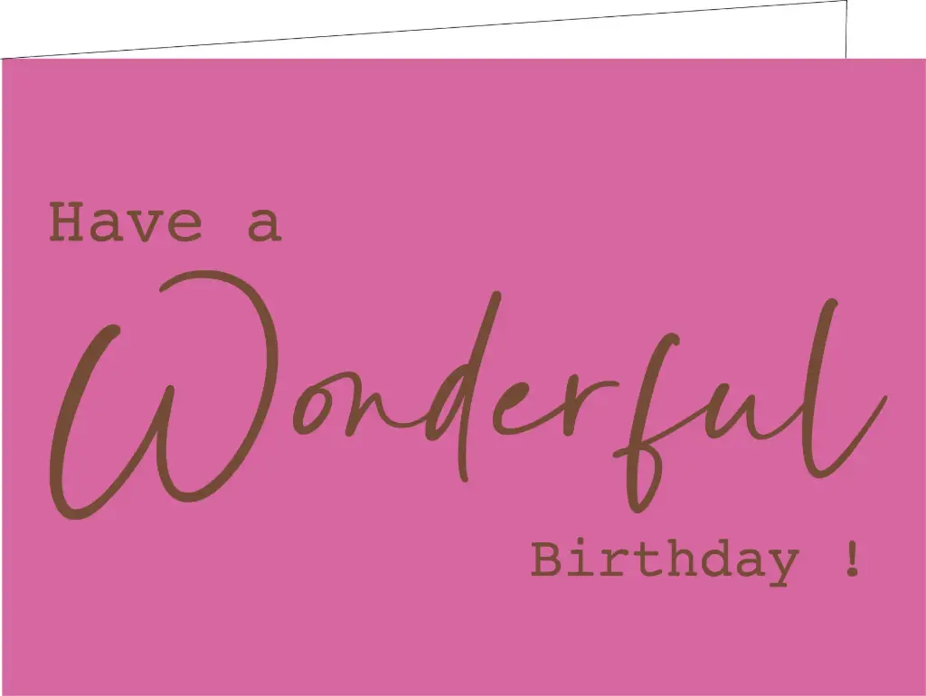 Have a wonderful birthday  (KOPERFOLIE)