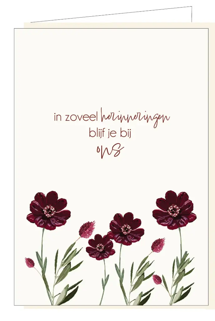 In zoveel herinneringen blijf je bij ons 