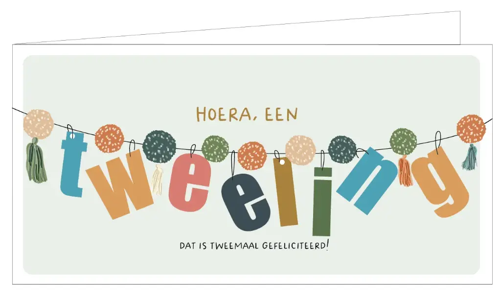 hoera, een tweeling, dat is tweemaal gefeliciteerd
