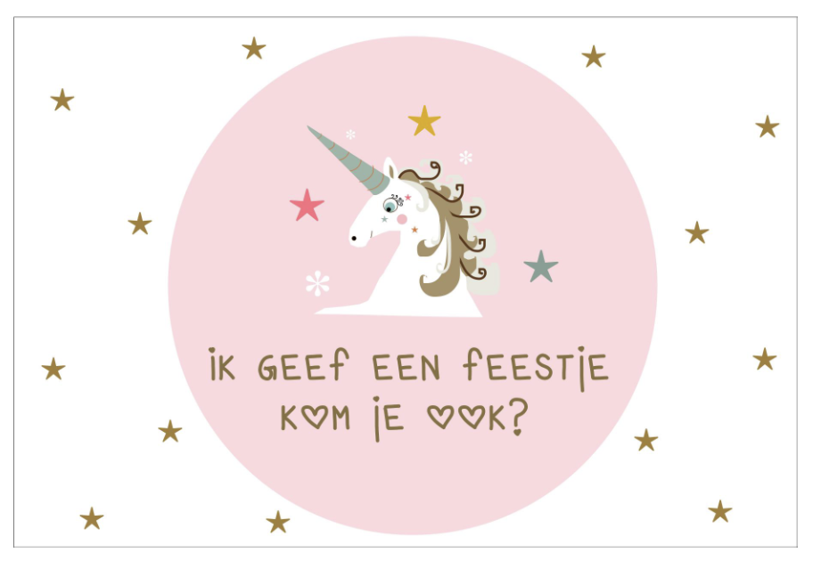 ik geef een feestje ... kom je ook ? unicorn