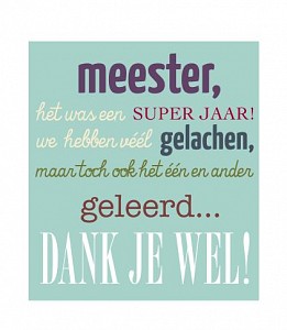Meester … dank je wel