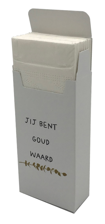 Zakdoekdoosje jij bent goud waard