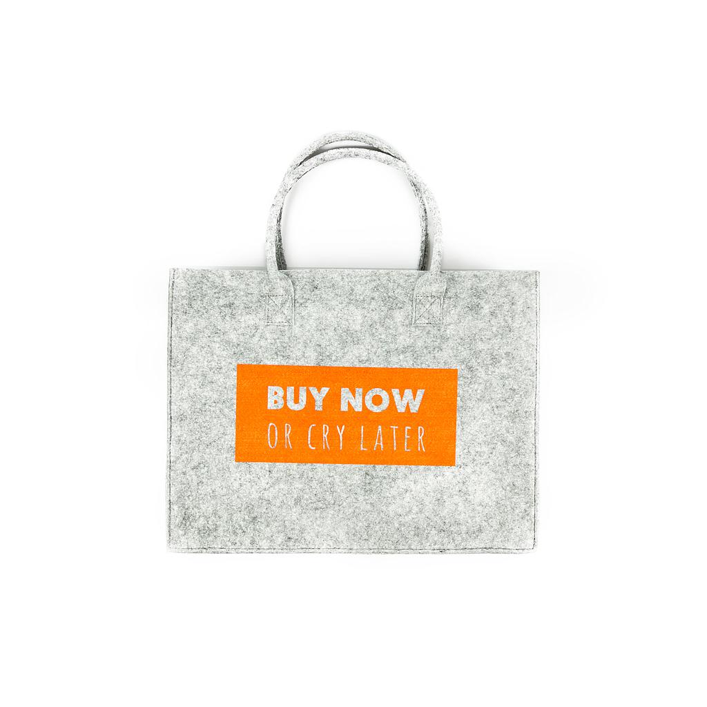 buy now or cry later (Handbag 40x32)