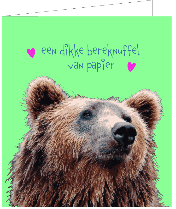 Een dikke bereknuffel van papier