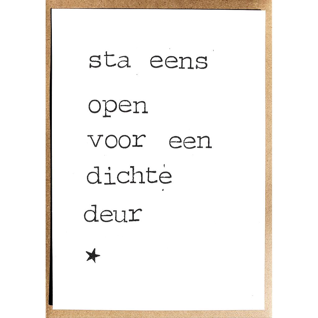 Sta eens open voor een dichte deur