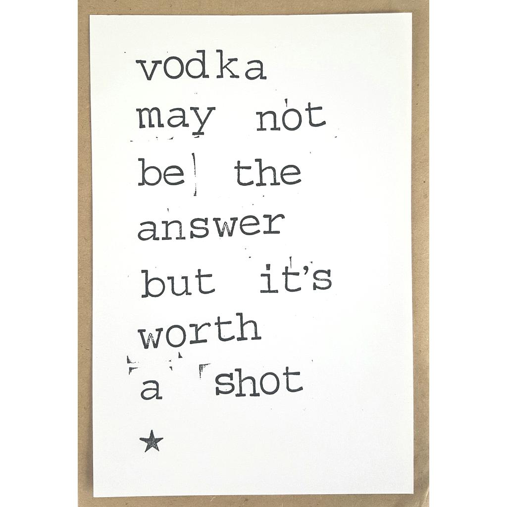 Vodka may not be the answer