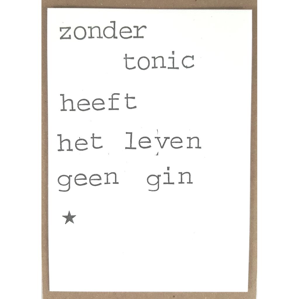 ZOnder tonic heeft het leven geen gin