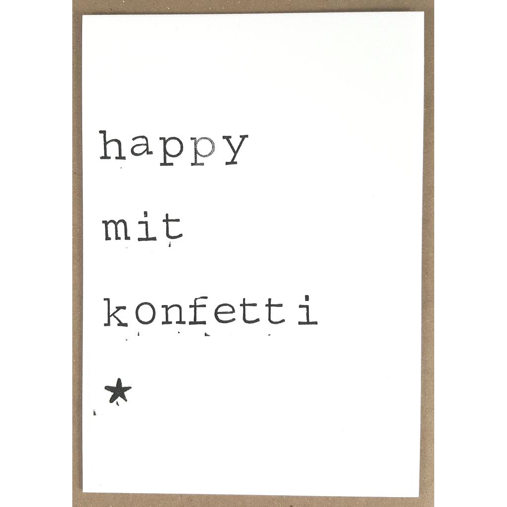Happy mit konfetti