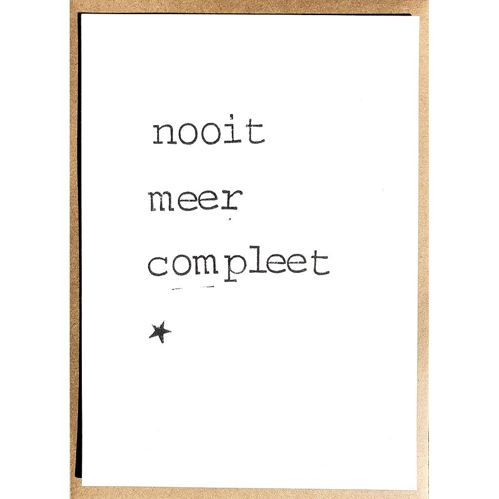 Nooit meer compleet