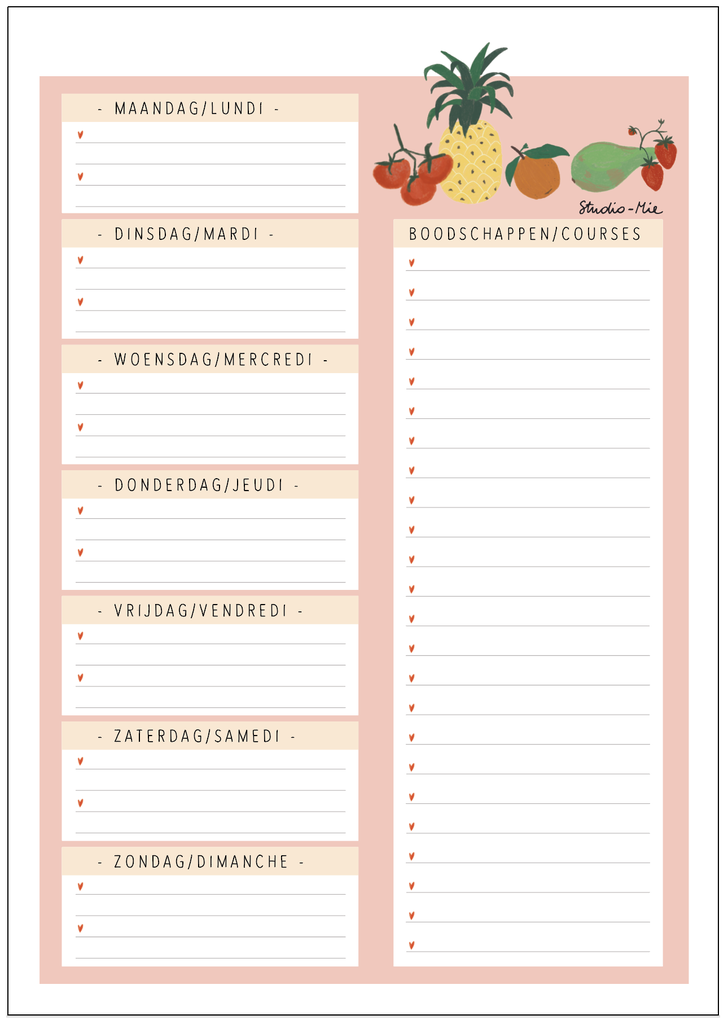 menuplanner Kelly Marie