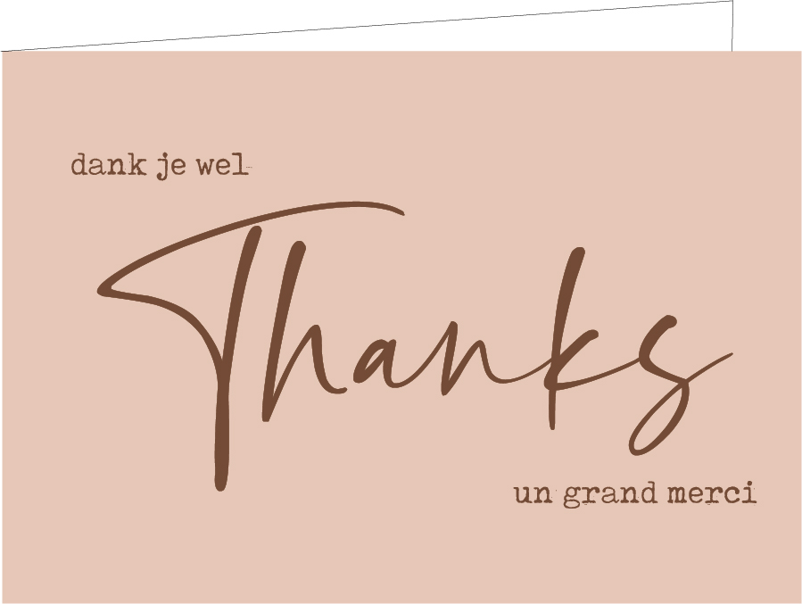Thanks, dank je wel, un grand merci (KOPERFOLIE)(DORURE CUIVRE)