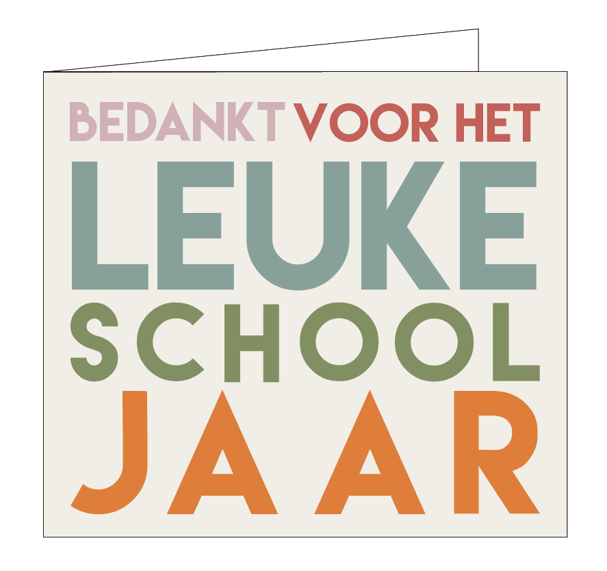 Bedankt voor het leuke schooljaar
