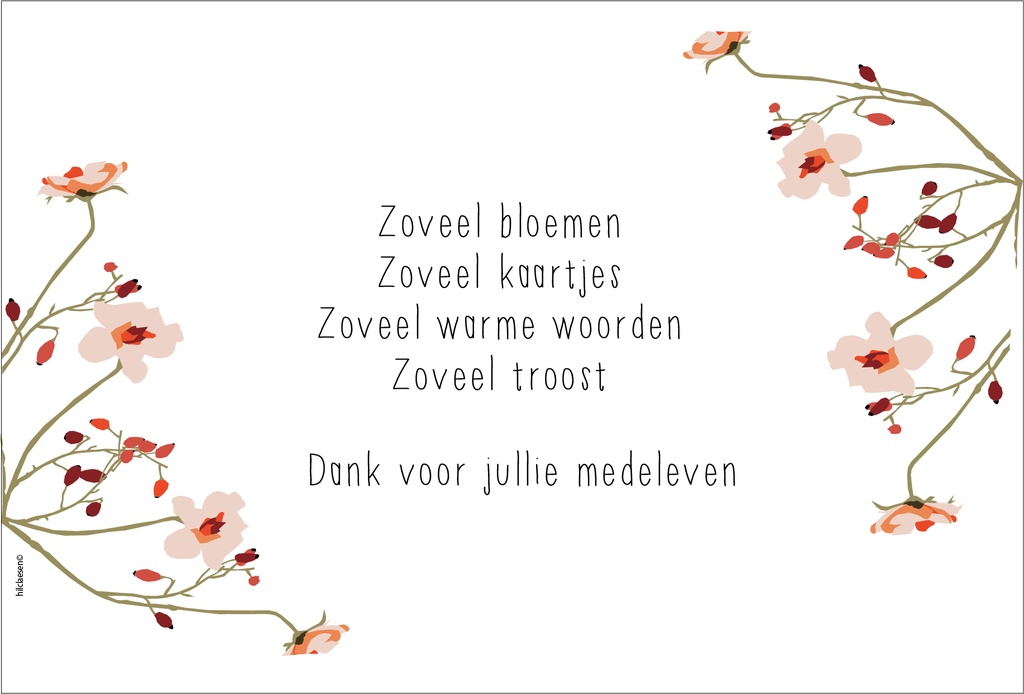 Zoveel bloemen, zoveel kaartjes....