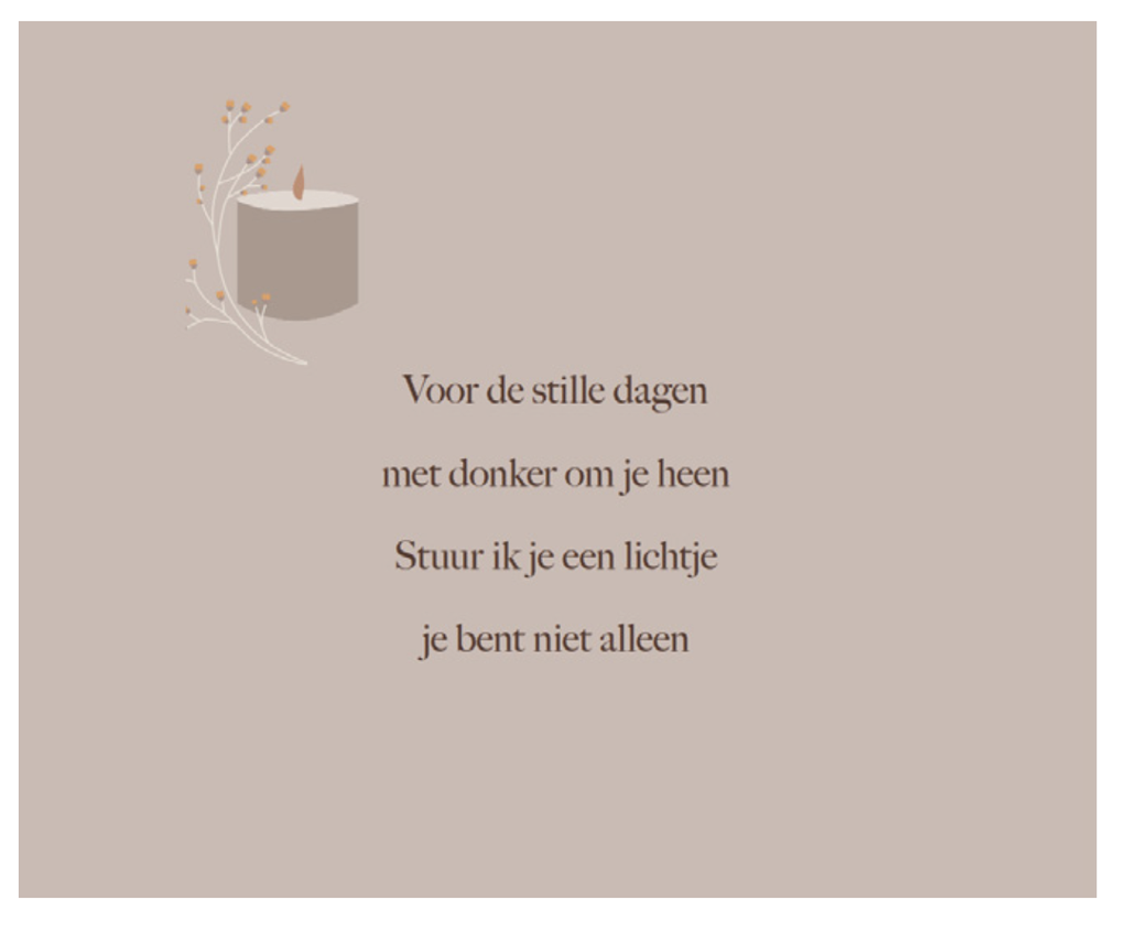 Voor de stille dagen met donker om je heen