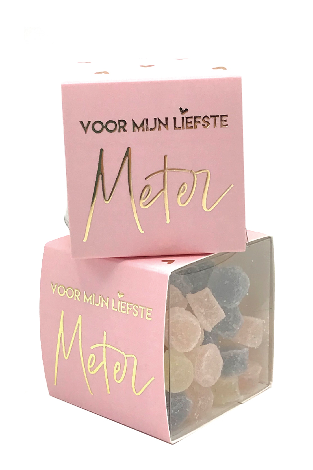 doosje gevuld met 120 gr Voor mijn liefste meter