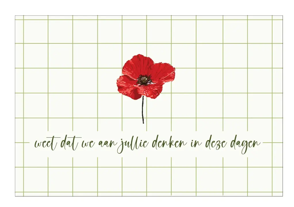 Weet dat we aan jullie denken in deze dagen