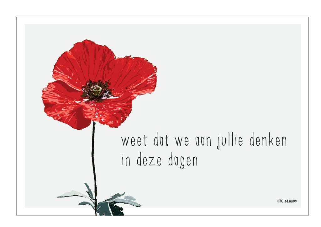 Weet dat we aan jullie denken in deze dagen