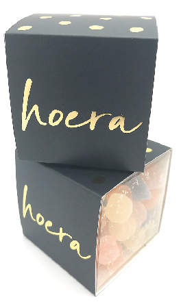 doosje gevuld met 120 gr Hoera