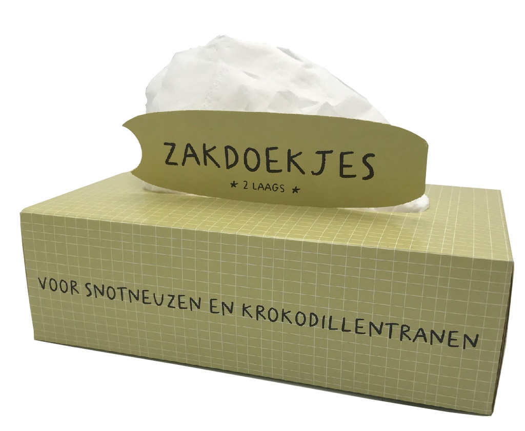 Tissuebox Voor snotneuzen en krokodillentranen