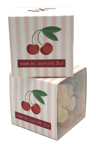 doosje gevuld met 120 gr voor de leukste juf