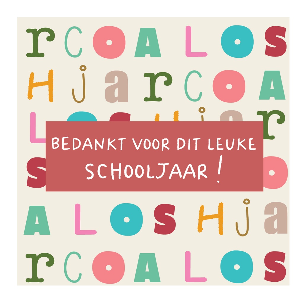 doosje ongevuld bedankt voor dit leuke schooljaar