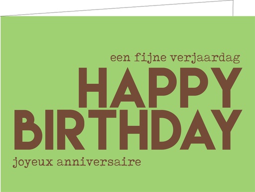 [WM184] Happy Birthday International (KOPERFOLIE)(DORURE CUIVRE) 