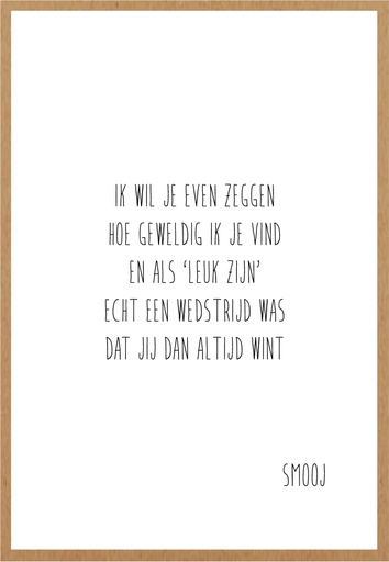 [SMJ011] Ik wil je even zeggen hoe geweldig ik je vind