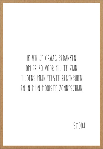 [SMJ022] Ik wil je graag bedanken om er zo voor mij te zijn