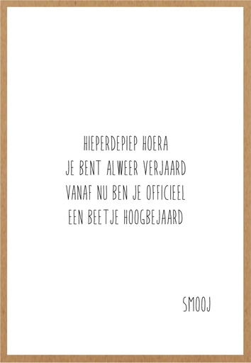 [SMJ053] Hieperdepiep Hoera je bent alweer verjaard