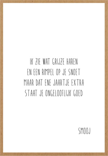 [SMJ055] Ik zie wat grijze haren en een rimpel op je snoet