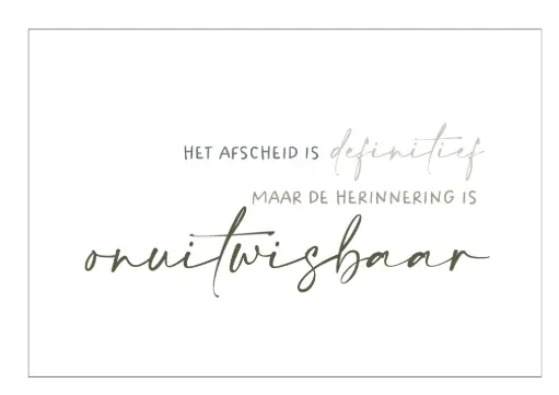 [PR022] Het afscheid is definitief, maar de herinnering is onuitwisbaar