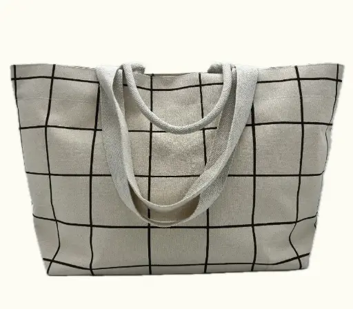 [CBG010] Canvasbag ruiten/carreau 420x180x350
