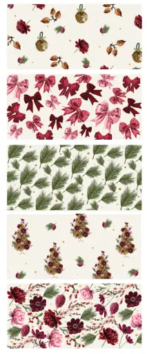 [Kerst inpakpapier BOX 6] Kerst inpakpapier 6 designs 30 rollen