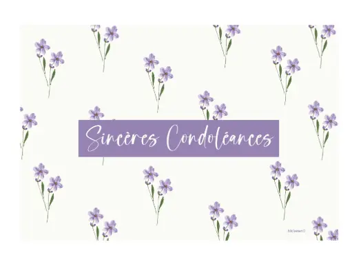 [PFR009 A] Sincères Condoléances