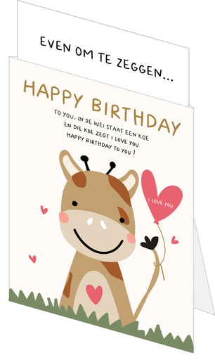 [CQ036] Happy birthday to you in de wei staat een koe ....