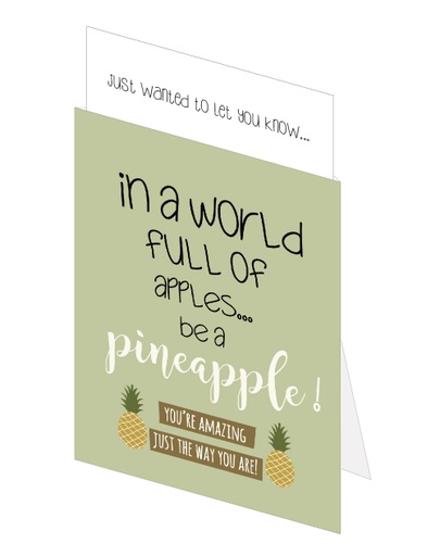 [CQ037] in a world full of apples ... be a pineapple ...