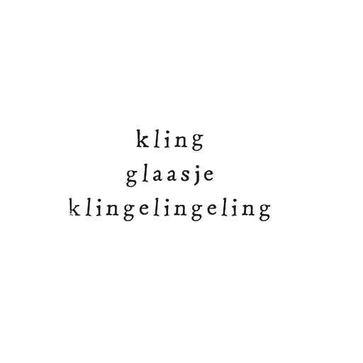 [LM X003] kling glaasje klingelingeling