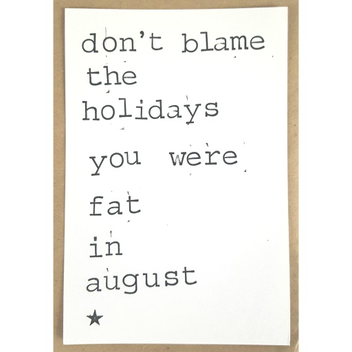 [PBMK032] Don't blame the holidays you were fat in August