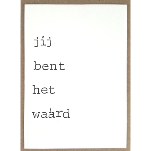 [PBM112] Jij bent het waard