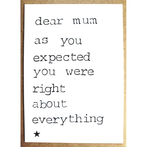 [PBM025] Dear mum as expected