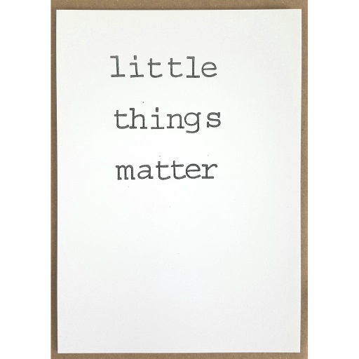 [PBM133] Little things matter