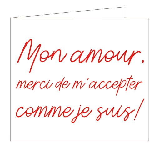 [OCCF2033] Mon amour, merci de m'accepter comme je suis!