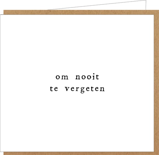 [LM075] om nooit te vergeten