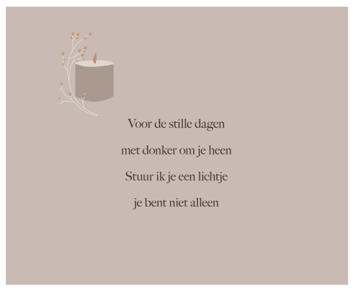 [EL1022] Voor de stille dagen met donker om je heen
