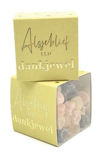 [AD017A] doosje gevuld met 120 gr alsjeblief een dankjewel